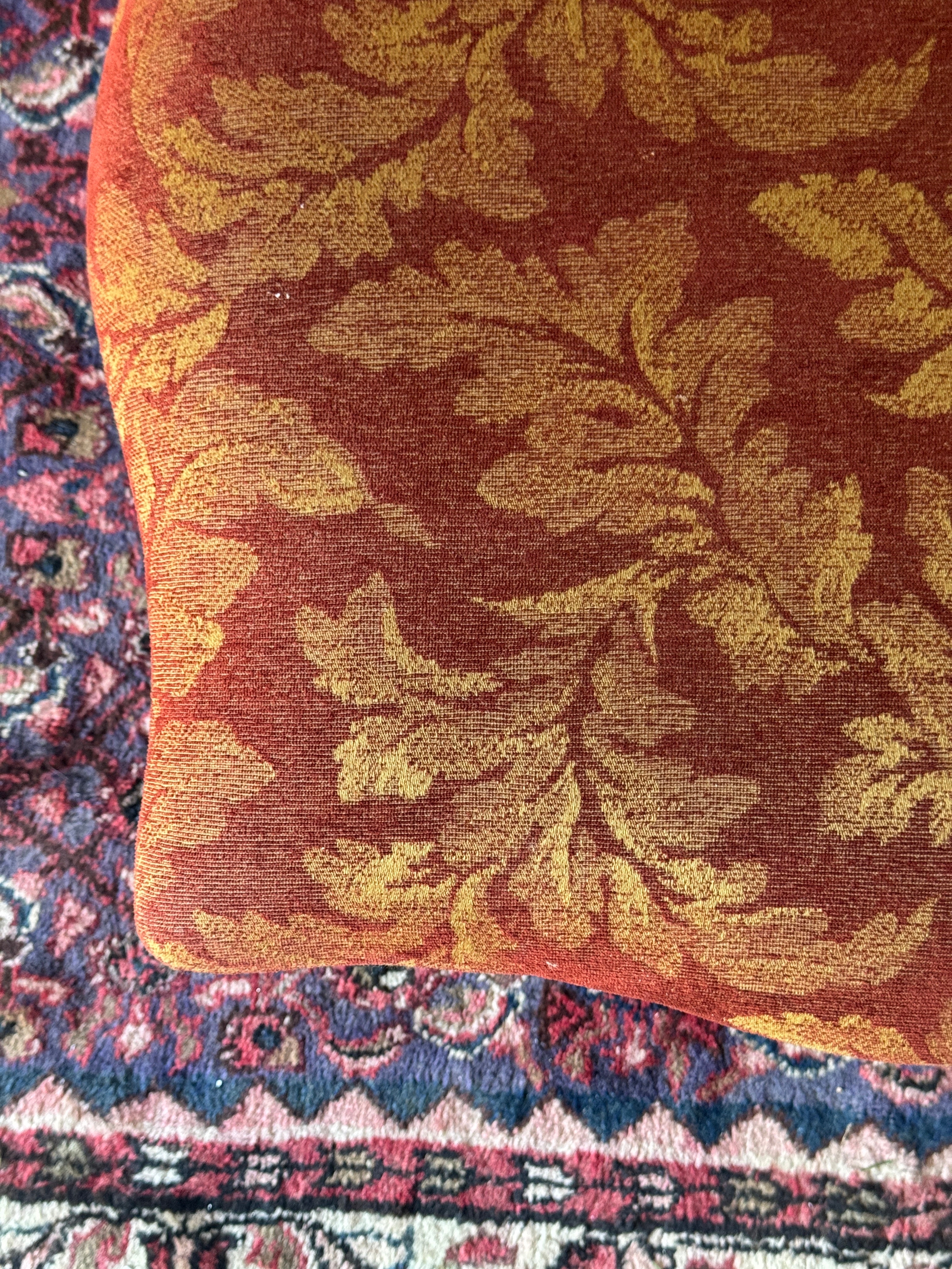 Vintage Upholstered Ottoman / Footrest