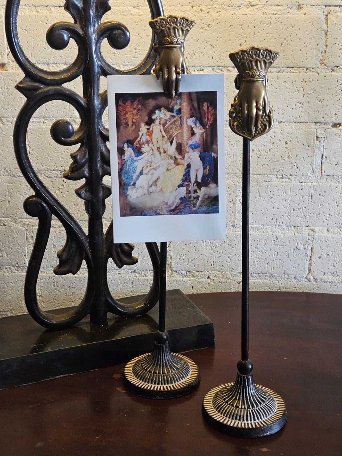 Vintage Style Brass Hand Clip Stands