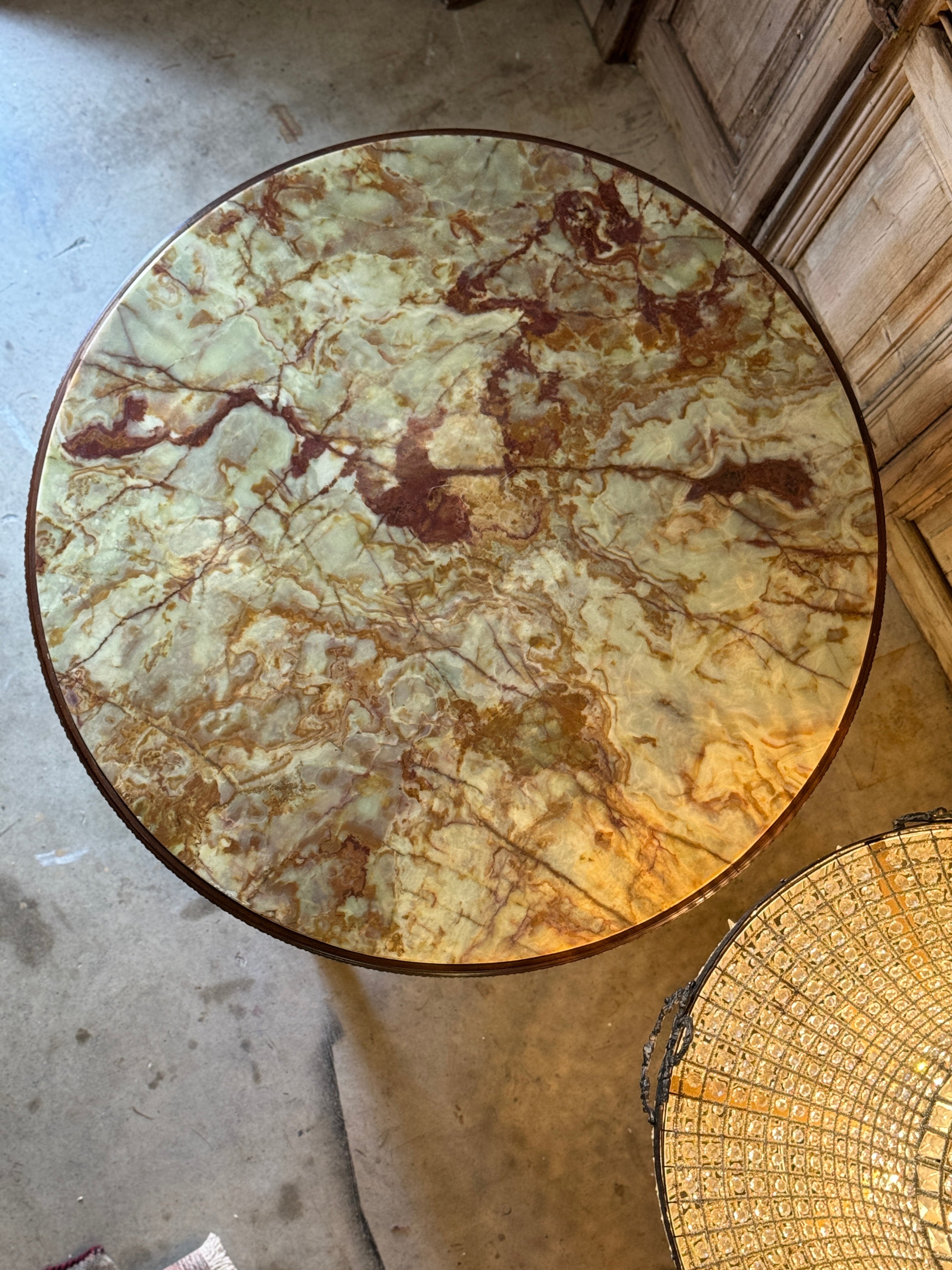 19th Century Louis XVI Onyx Foyer / Library Centre Table