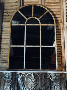 Vintage French Metal Arch Mirror