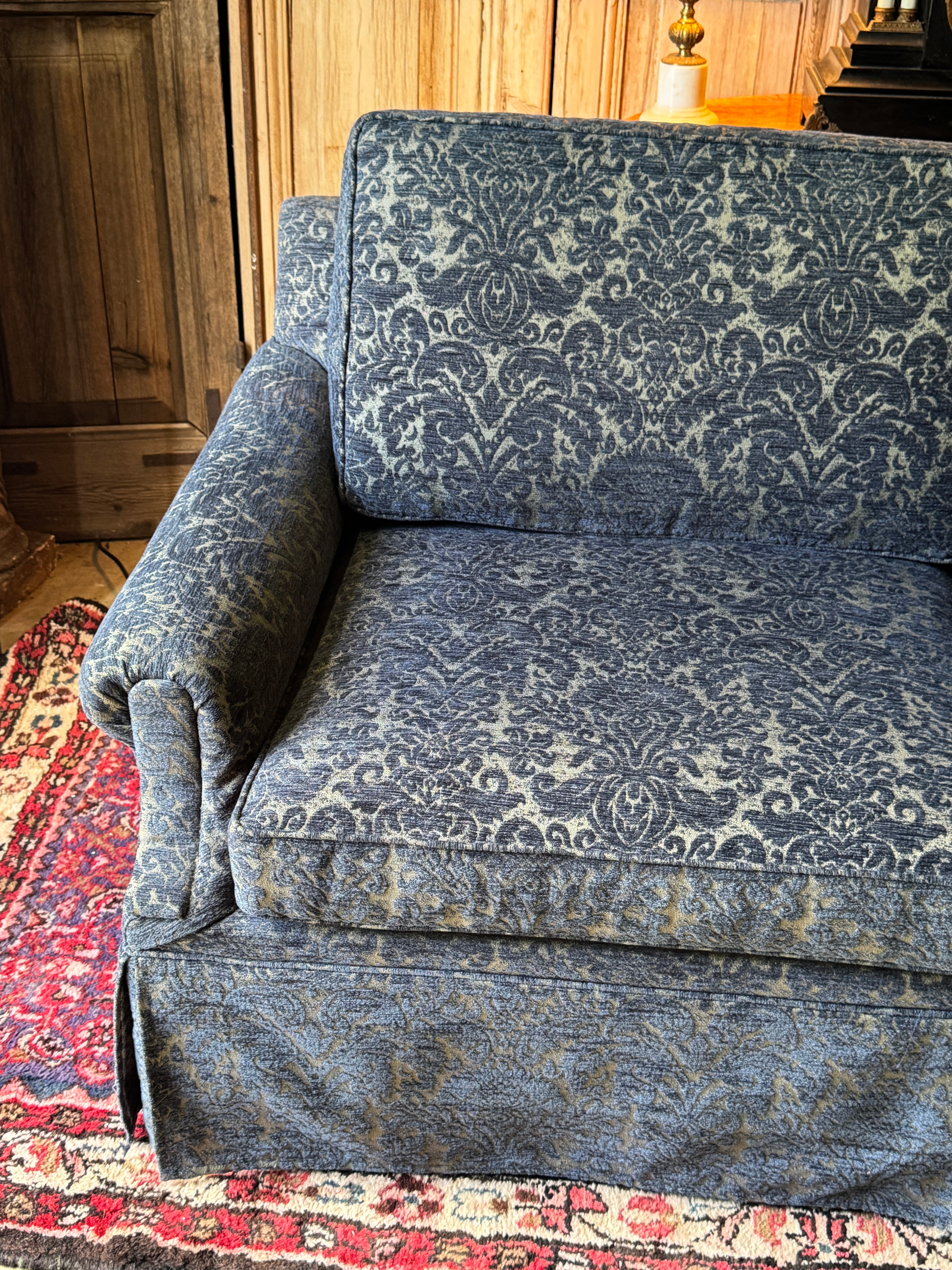 [HOLD] Vintage Blue Damask Two-Seater Lounge