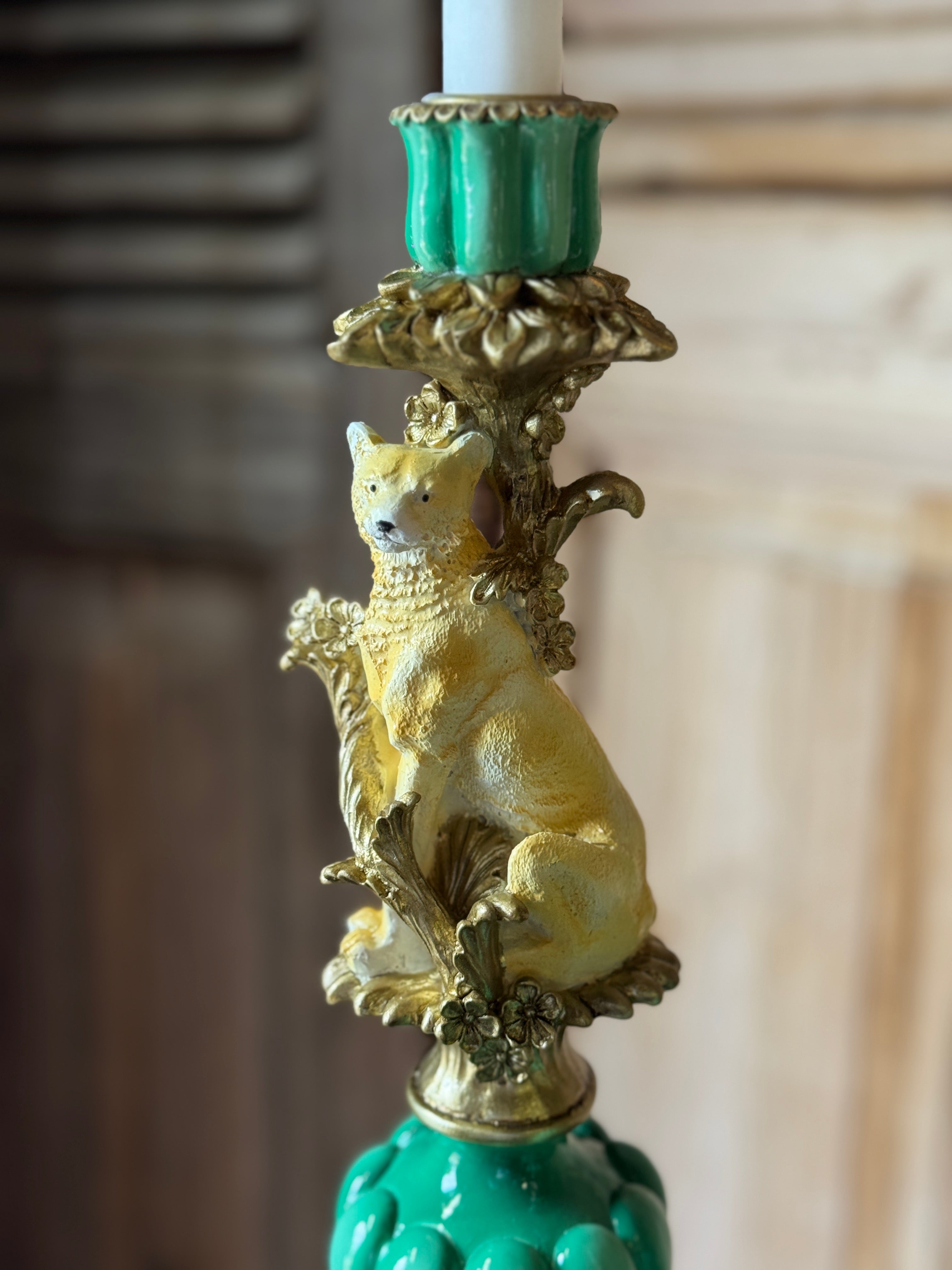 Ornate Lioness Taper Candelabra