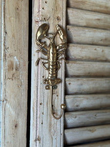 Lobster Gilt Metal Wall Hook