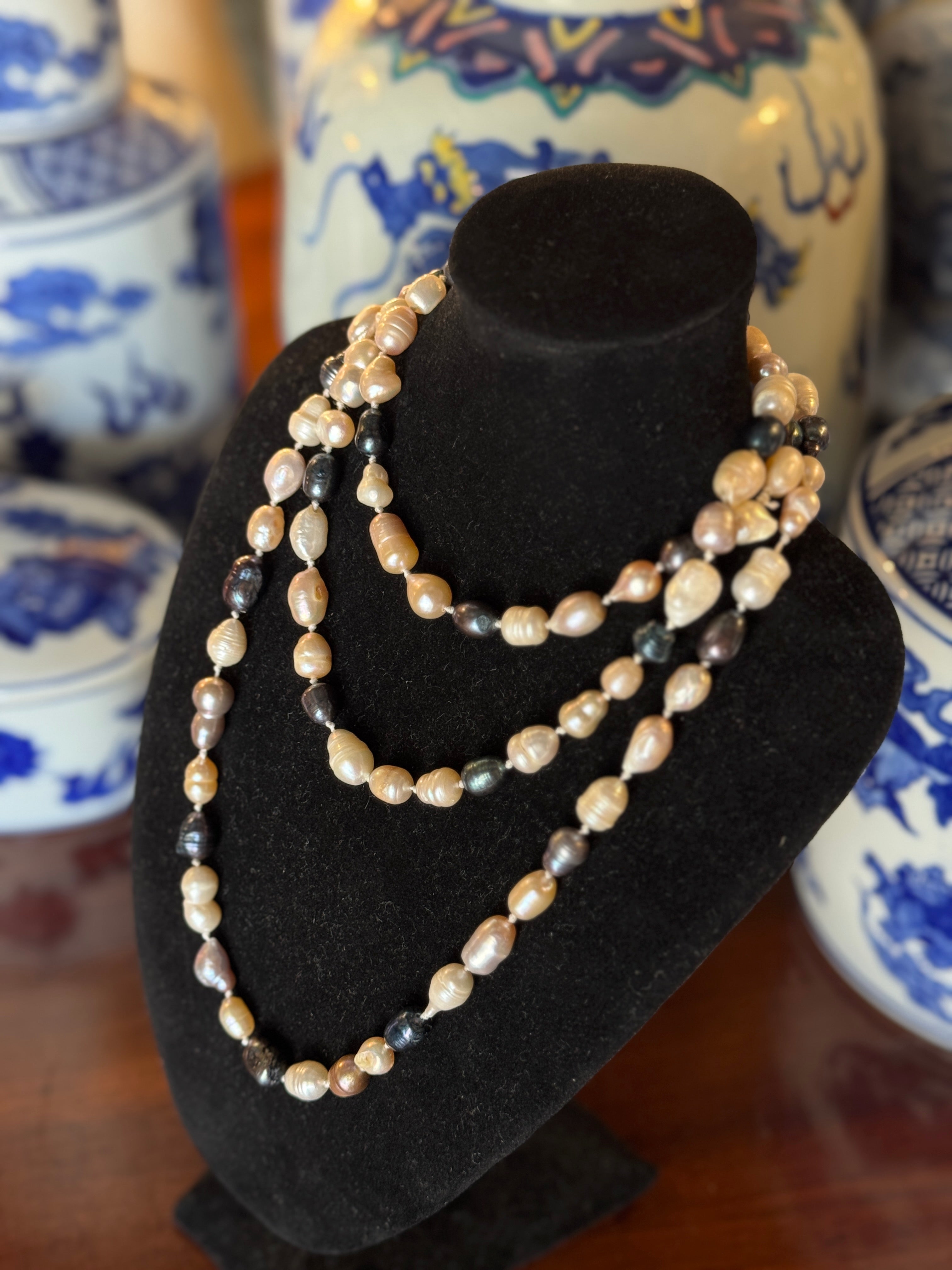 Vintage String of Baroque Pearls