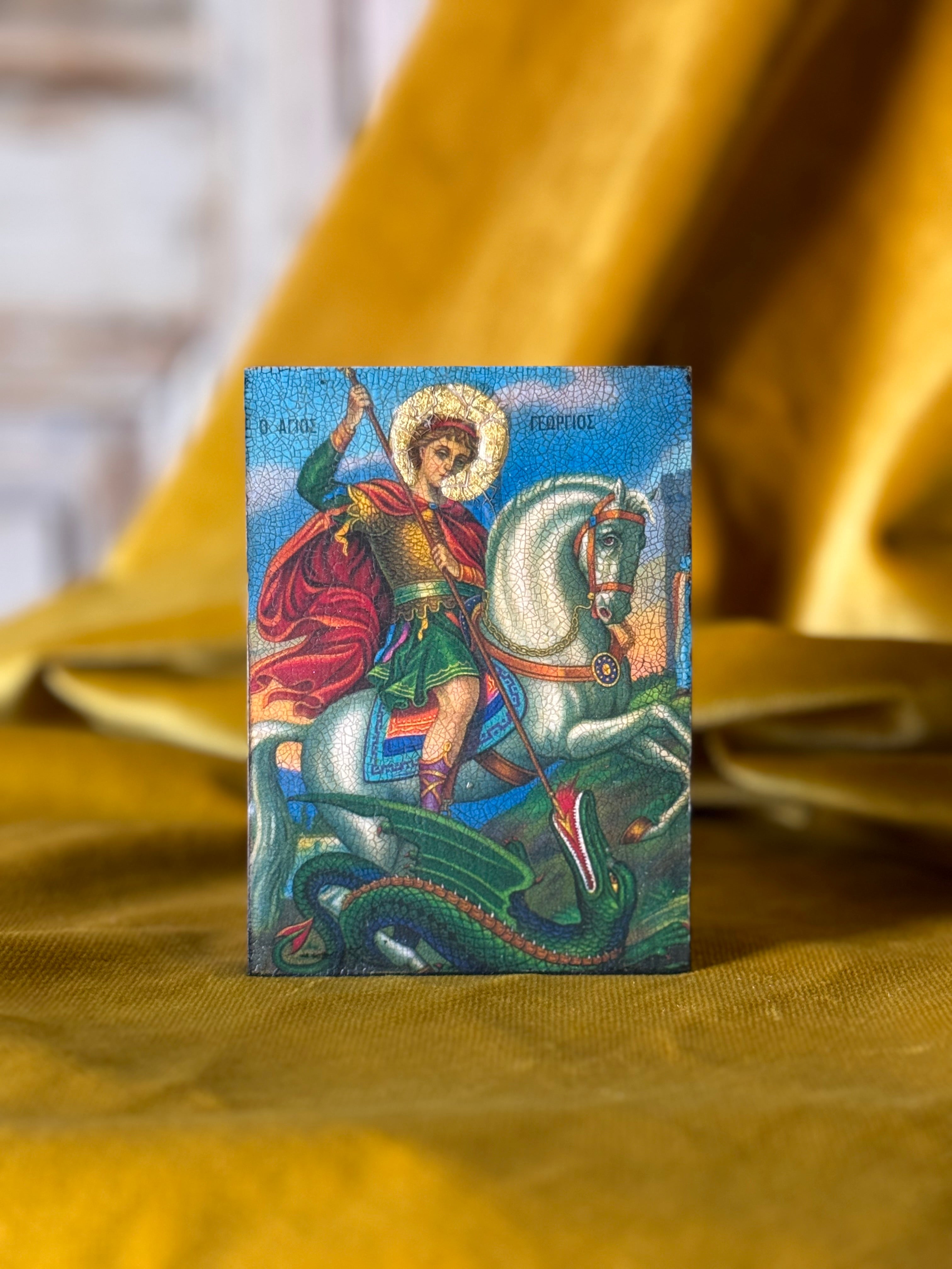St. George Religious Icon Small Icon of St George – Manor on George