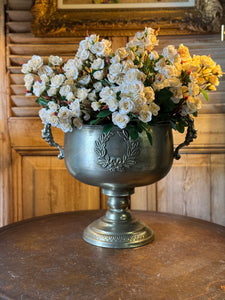 Aged Silver Pedestal Urn