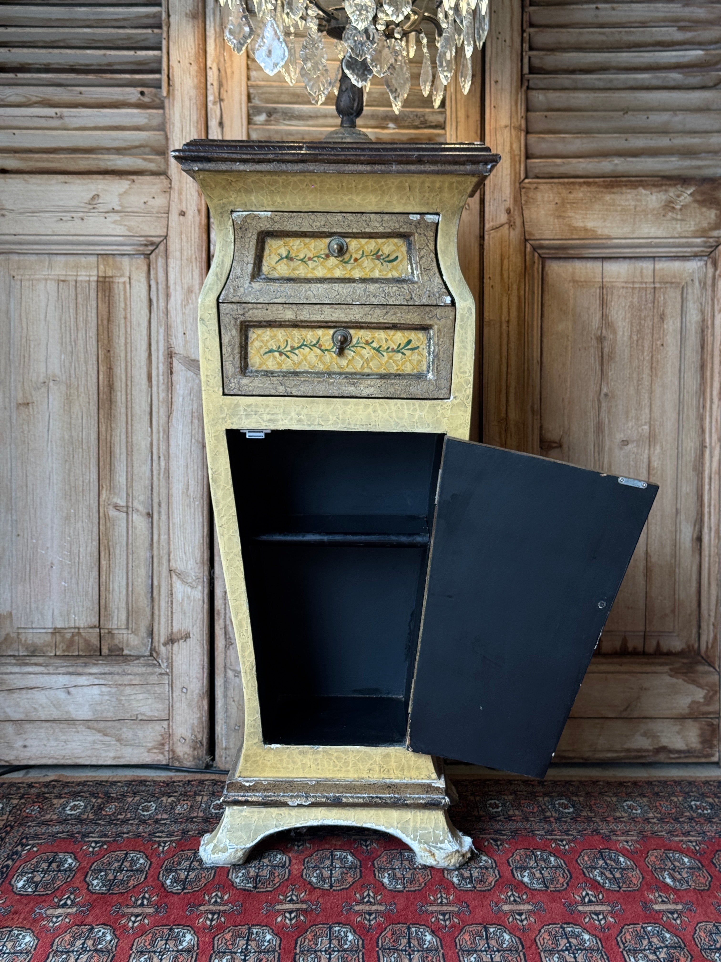 Vintage Handpainted Continental Cabinet
