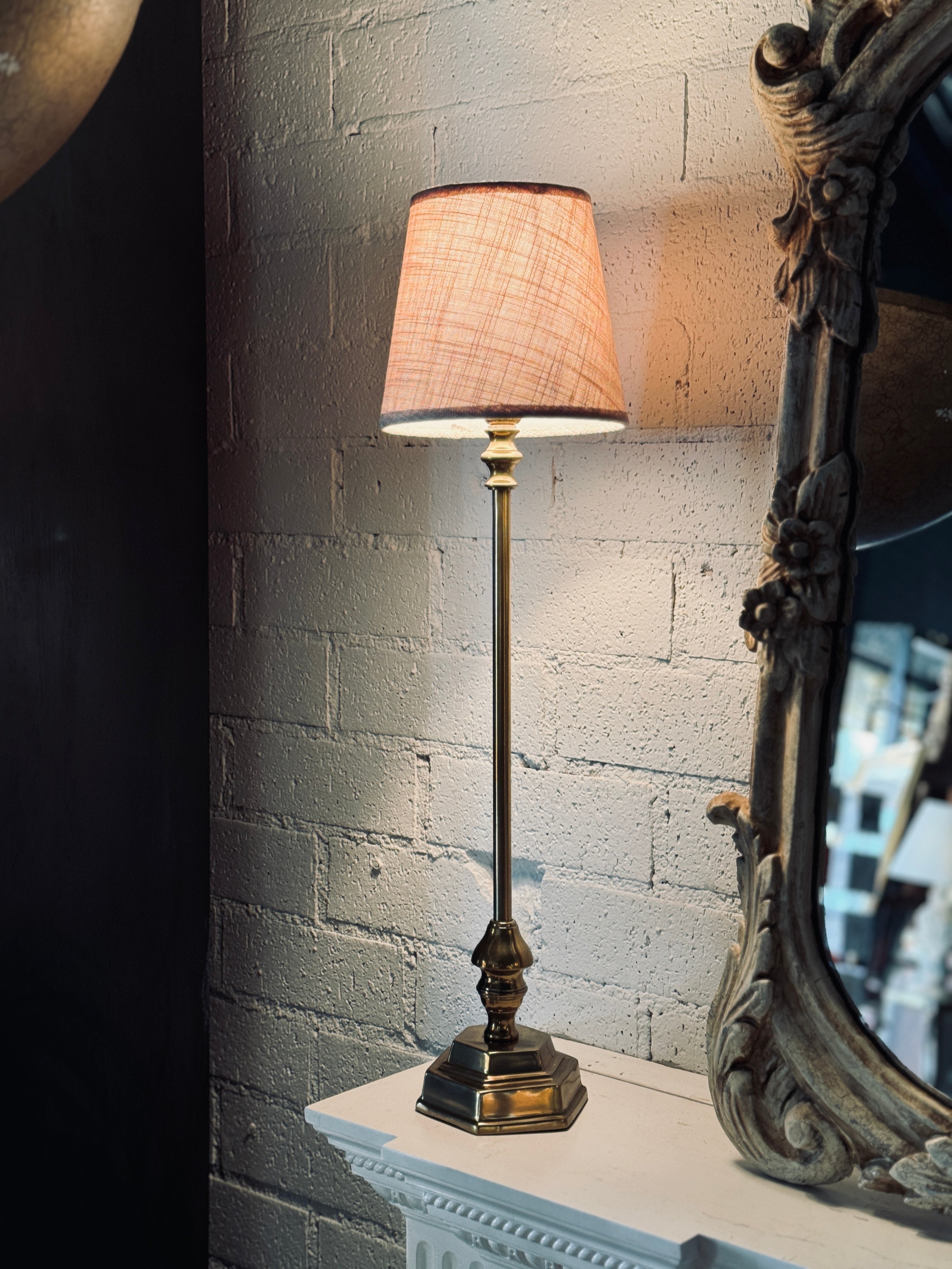 Brass Base & Linen Shade Lamp