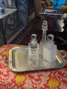 Vintage Silvered Serving Tray with Handles