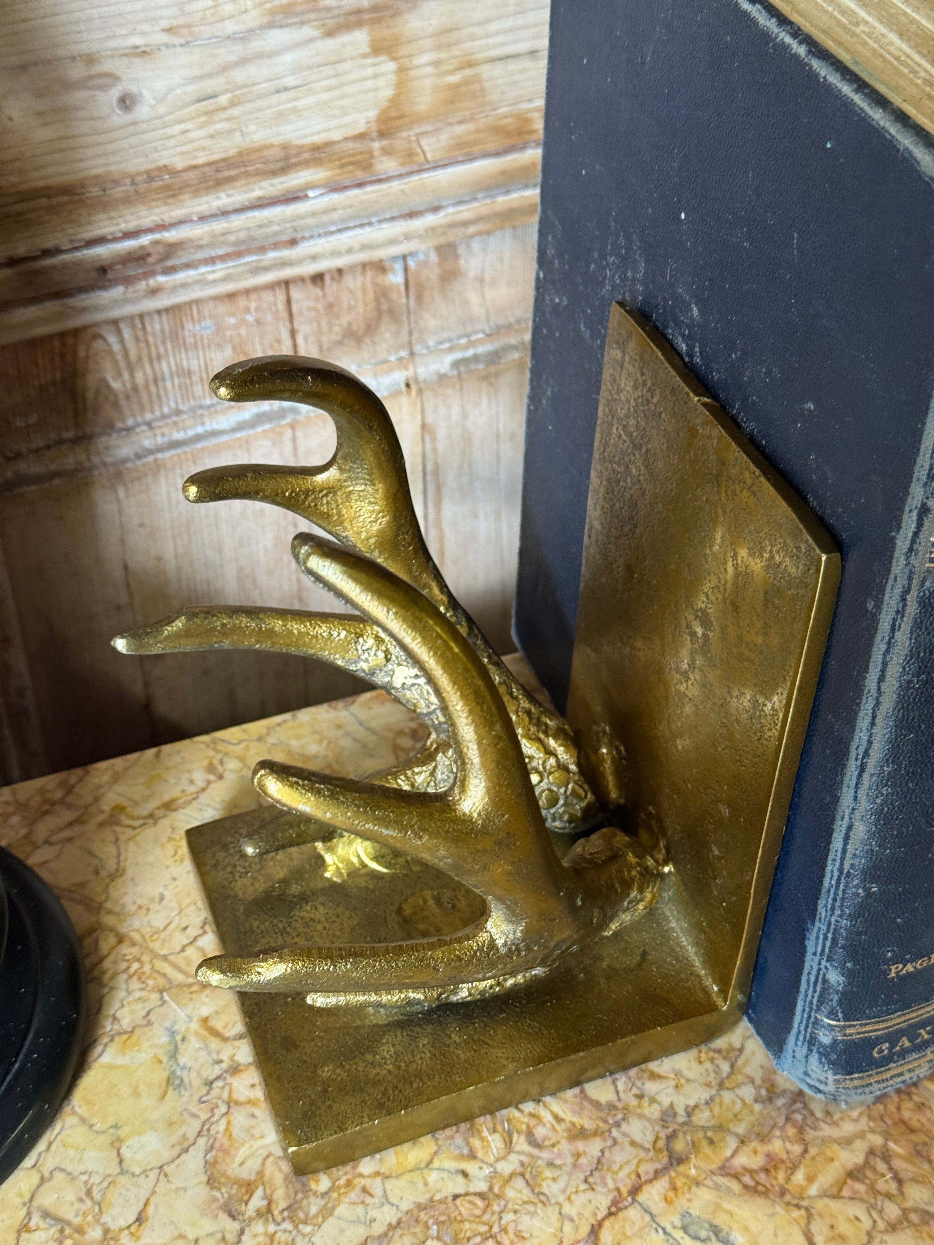 Gold Antler Bookends