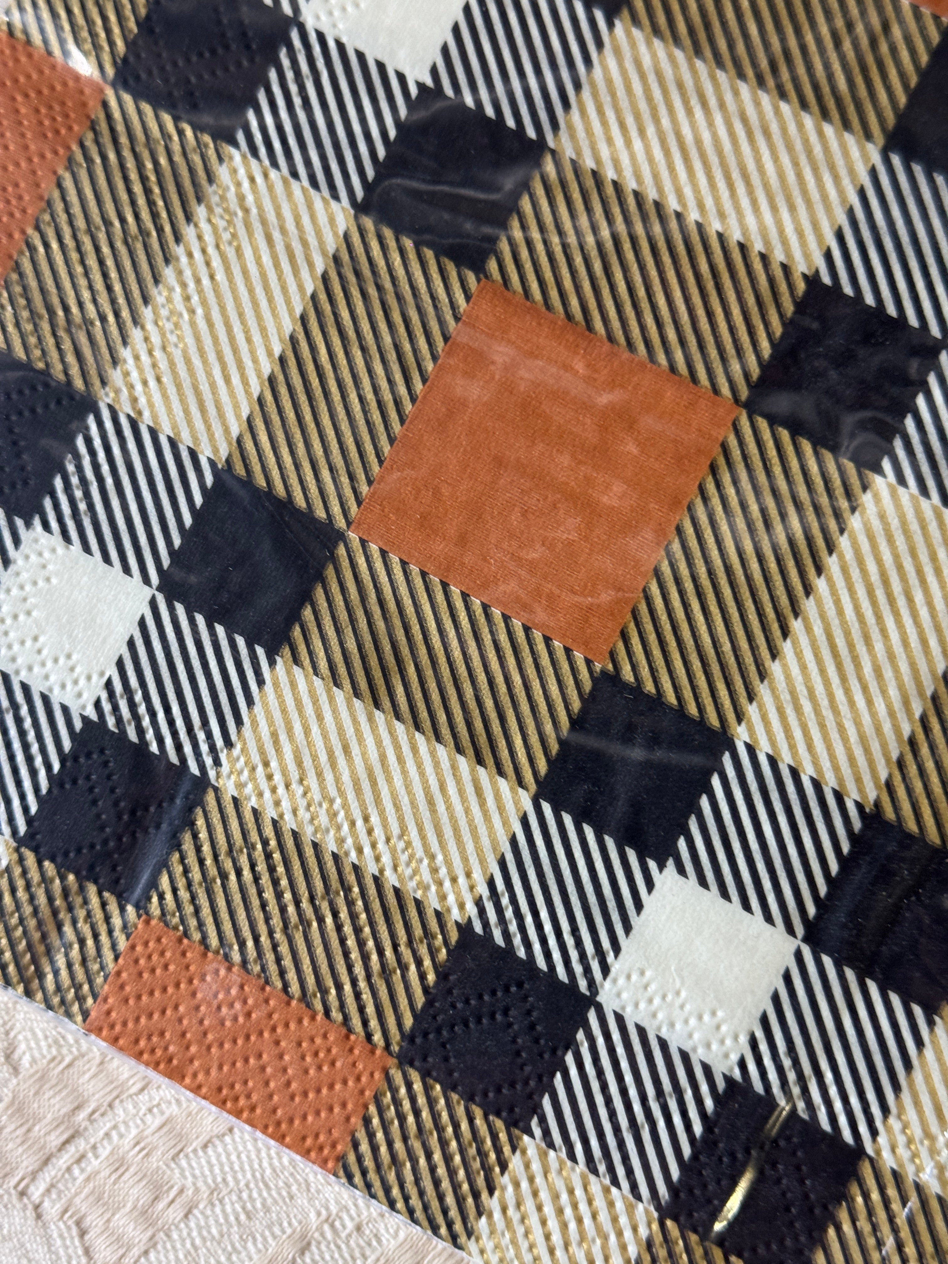 Tan Plaid Luncheon Napkins