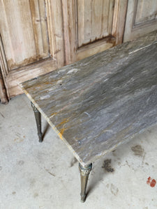 Vintage Spanish Brass & Marble Coffee Table