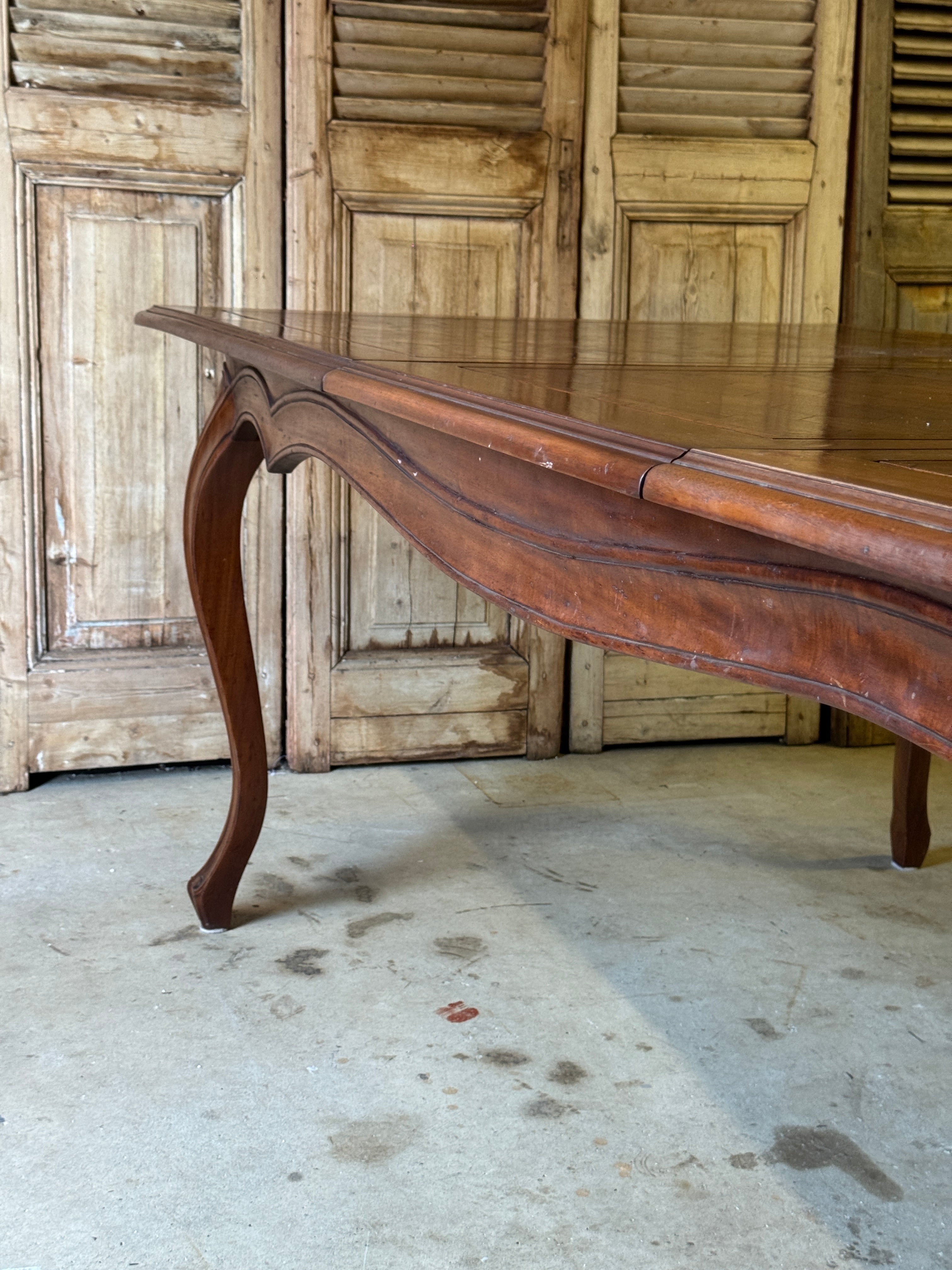 Vintage Louis XVI Style Parquetry Extension Table