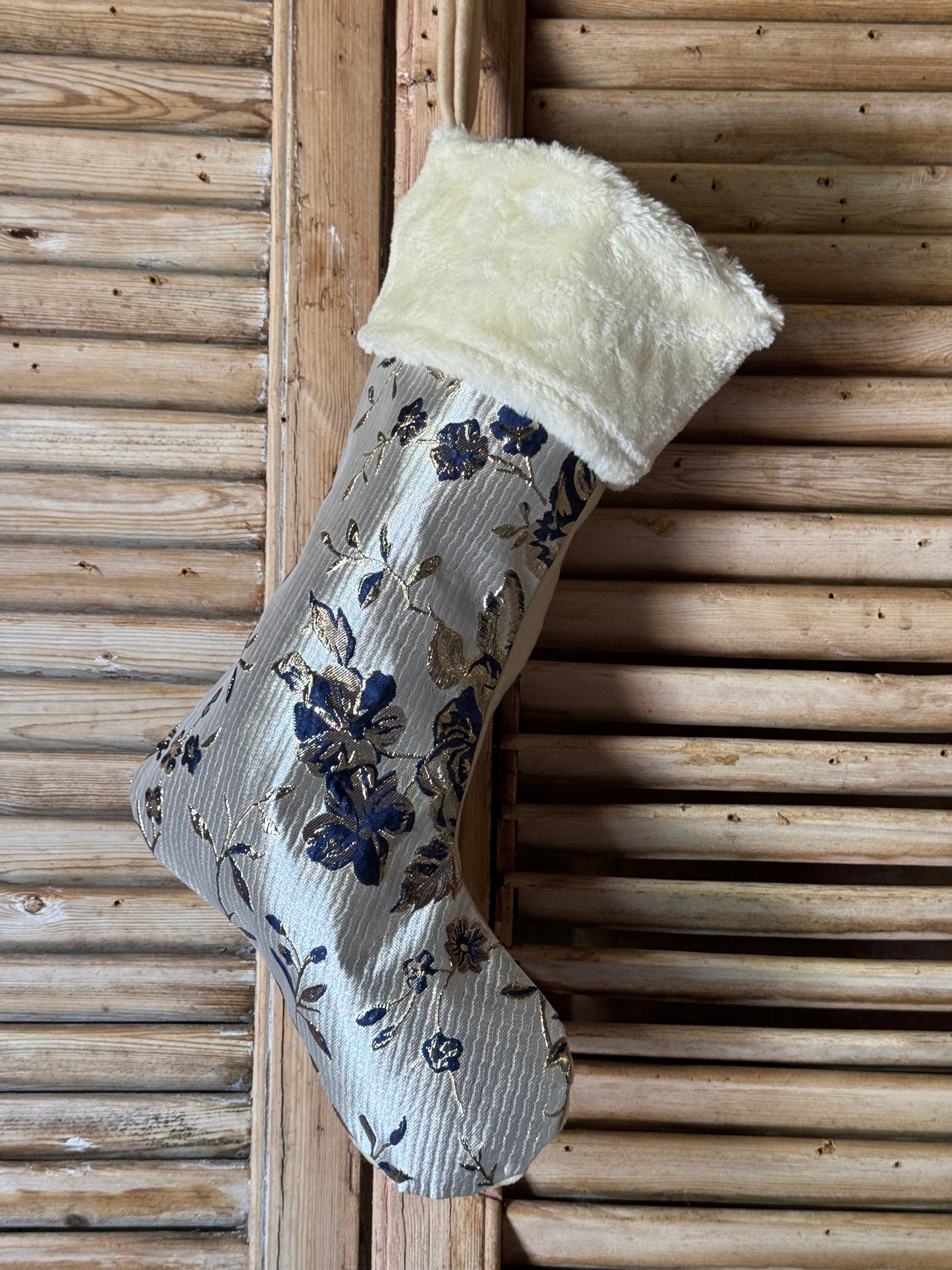 Floral Jacquard Christmas Stocking