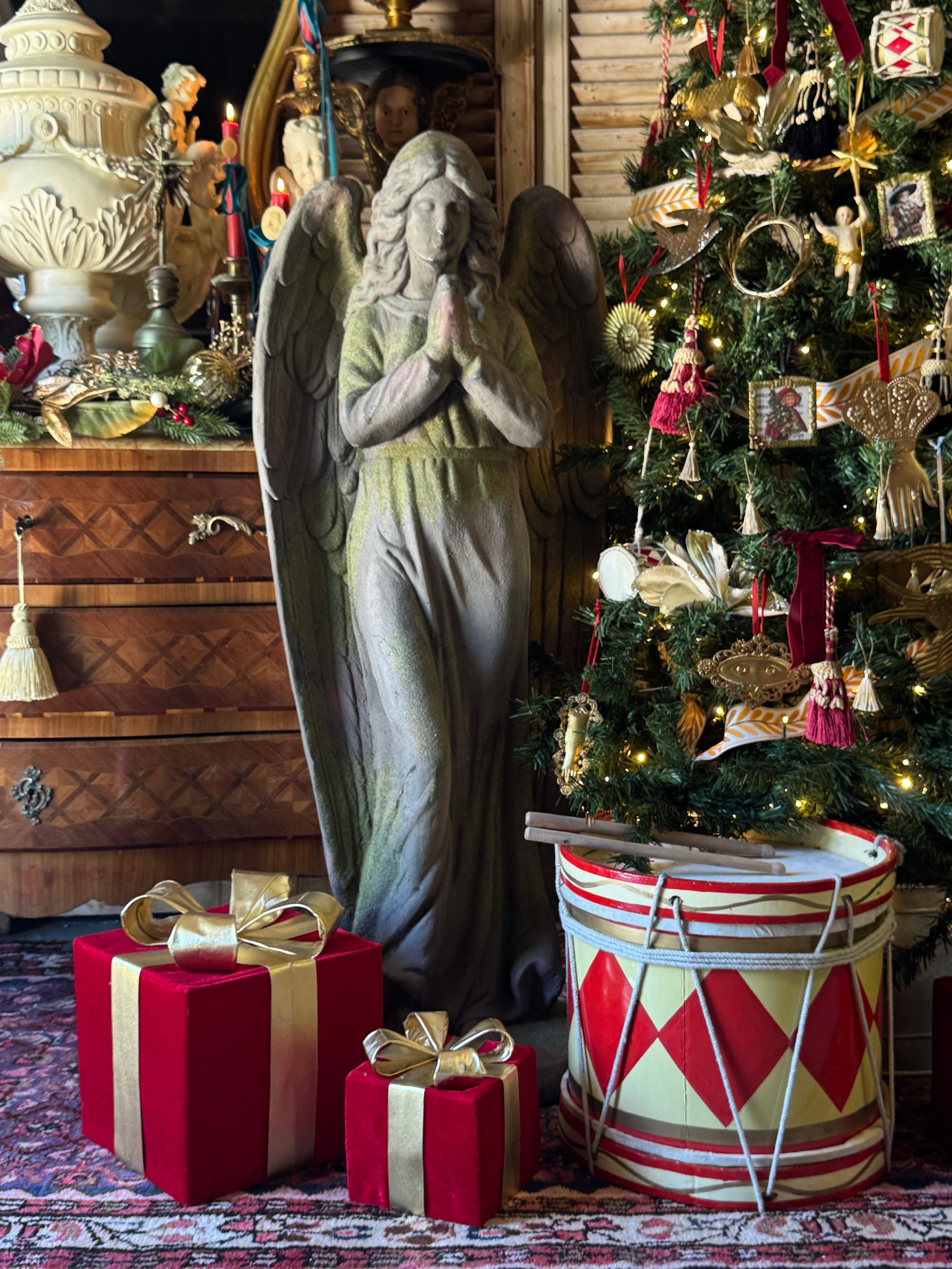 Large Vintage Composite Statue of Angel