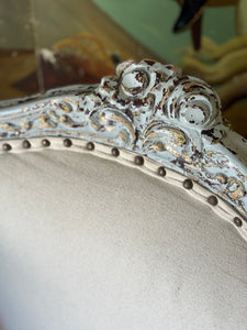 Vintage French Linen Tub Chair