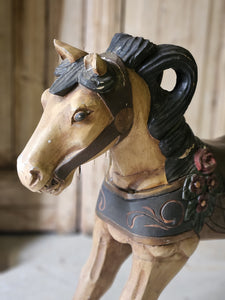 Vintage Carved Timber Rocking Horse