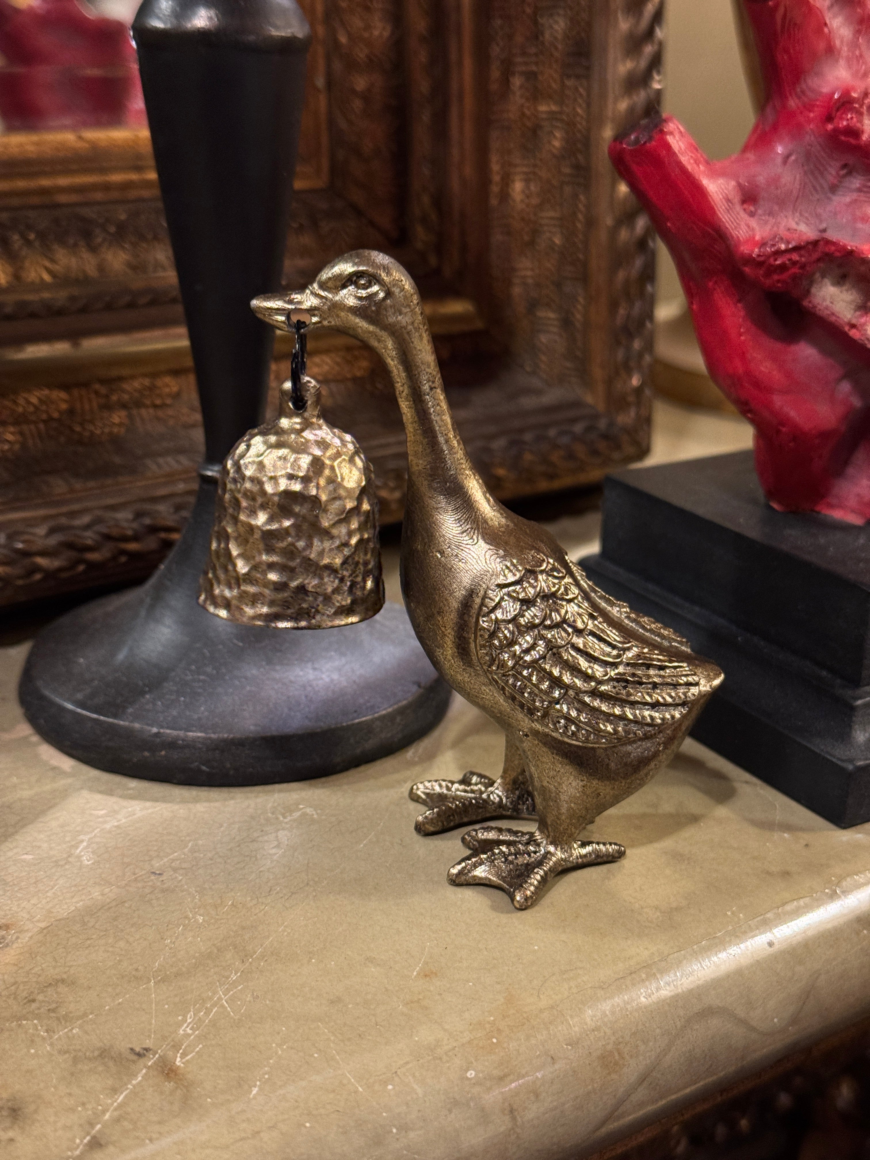 Gilt Metal Duck Candle Snuffer