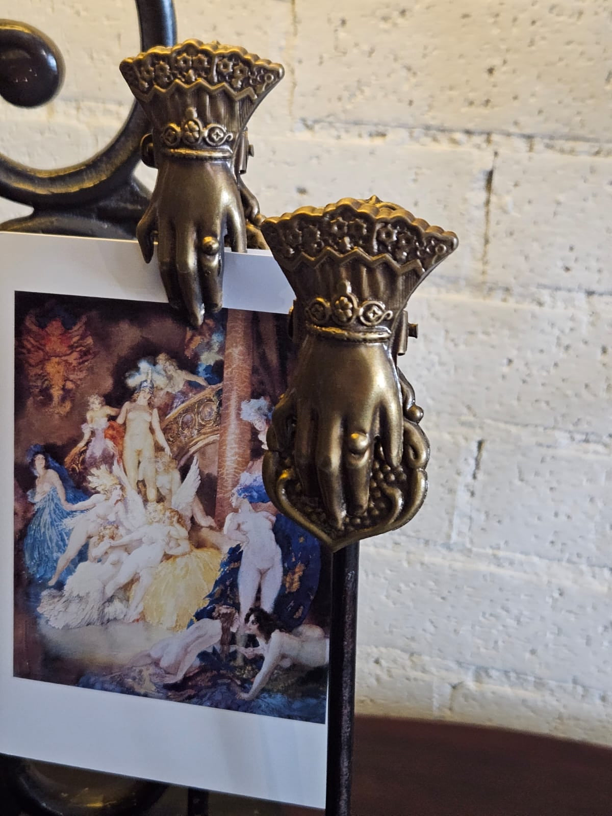 Vintage Style Brass Hand Clip Stands