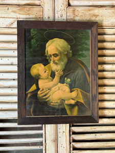 Vintage Framed Print of Saint Joseph