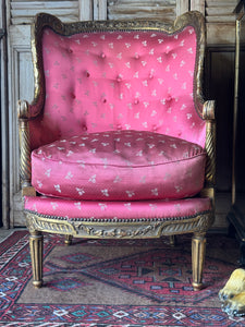 Antique French Louis XVI Style Bergère Armchair