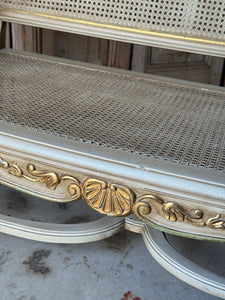Vintage Louis XVI Style Rattan Settee