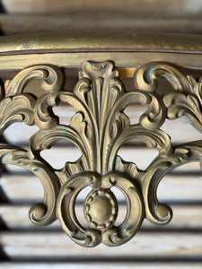 Vintage Gilt Wall Shelf with Rococo Scrollwork