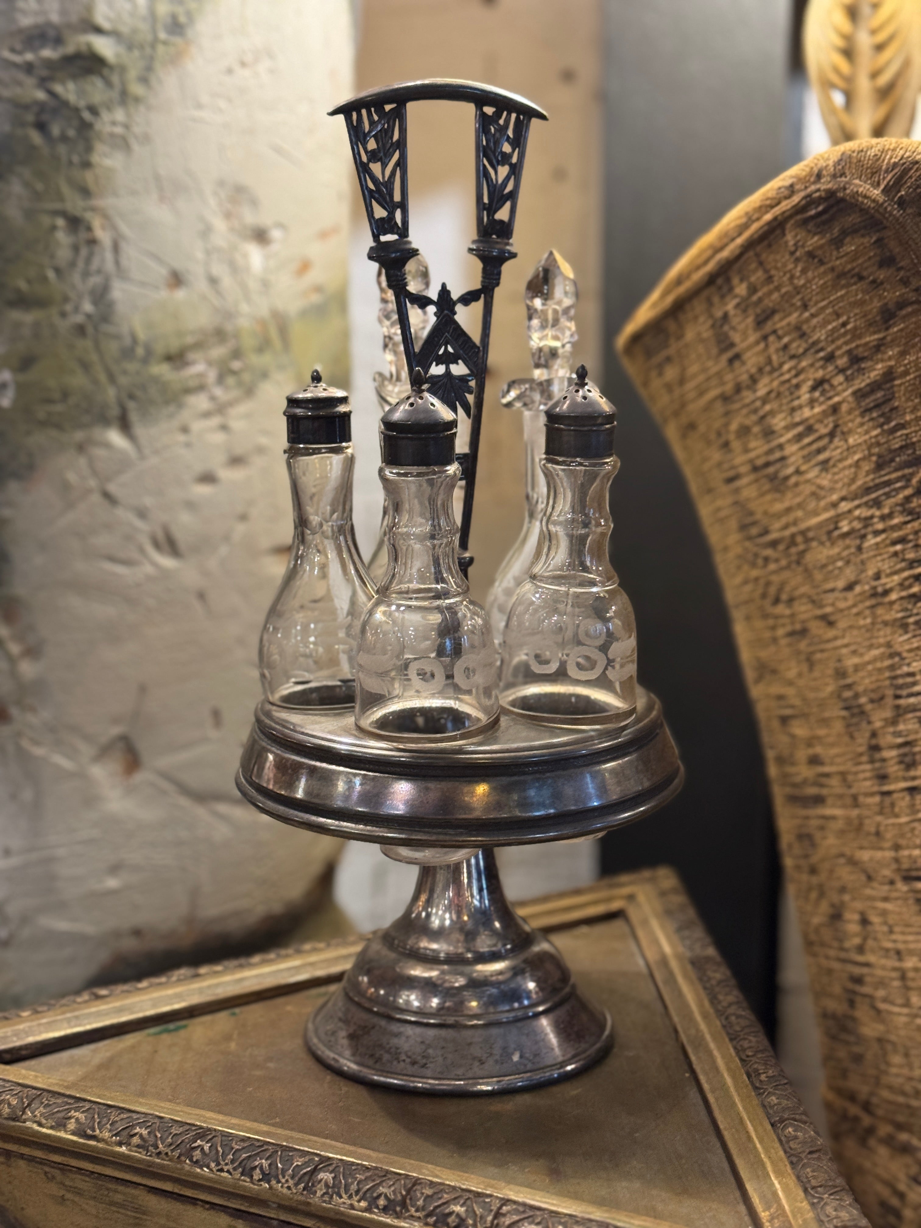 Vintage Silver Plated Cruet Set