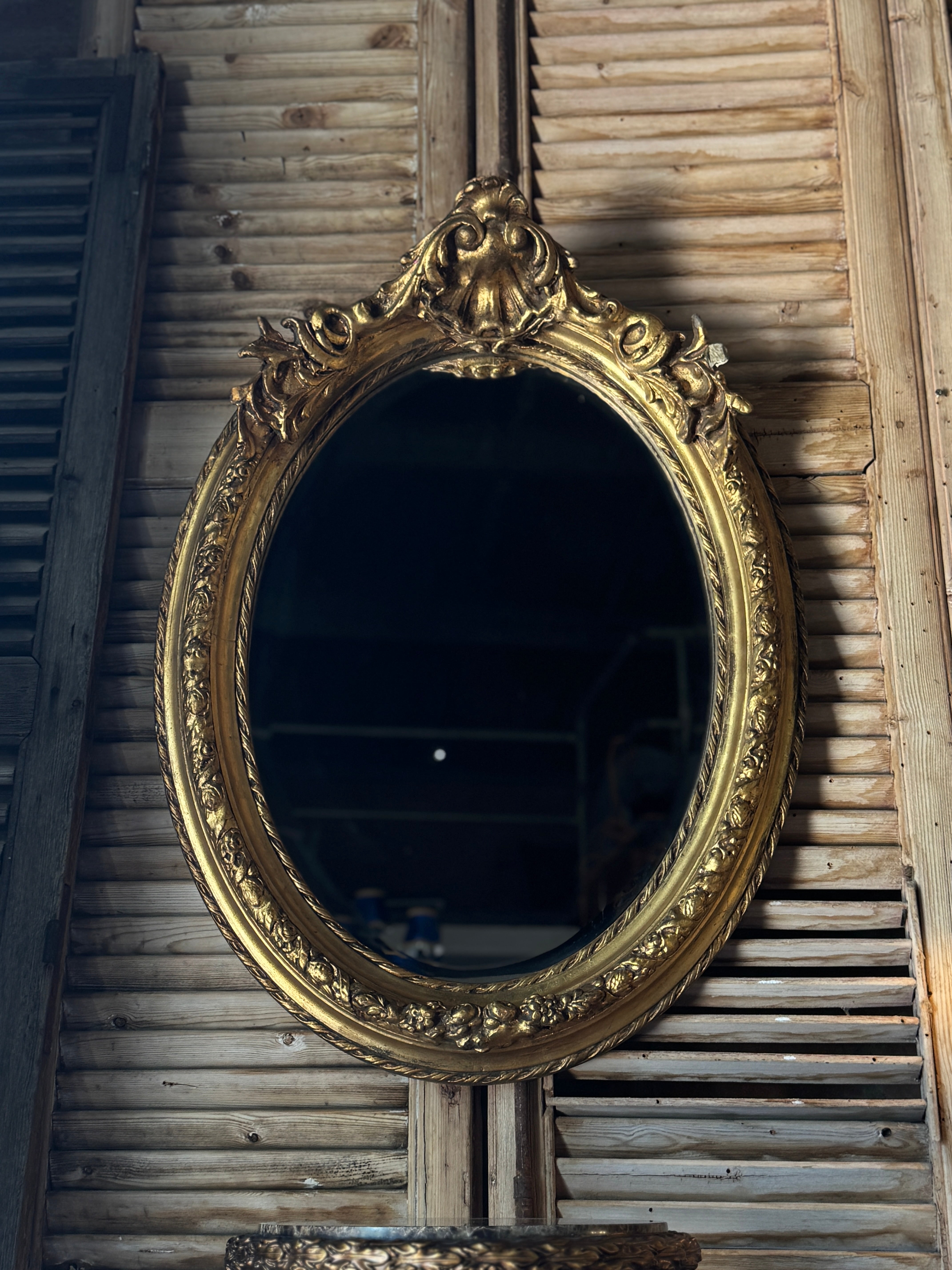 Vintage Gilt Oval Mirror