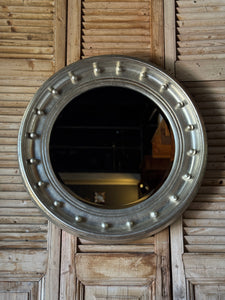 Vintage Round Silver Gilt Bullseye Mirror
