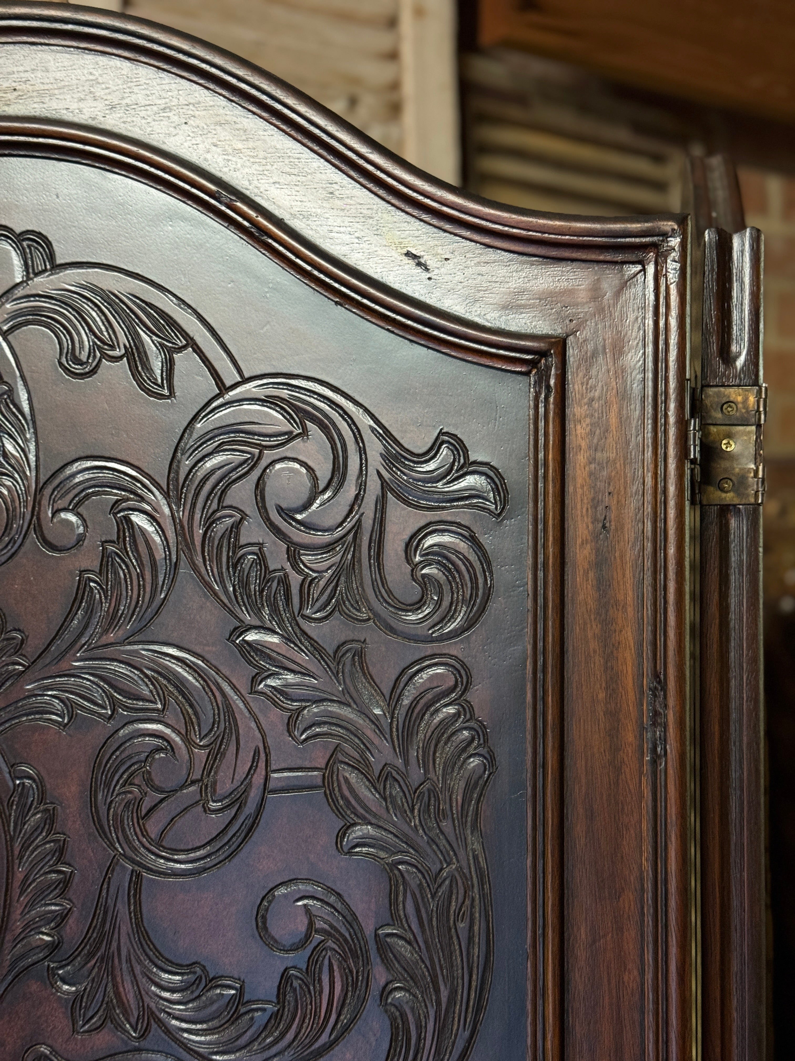 Vintage Carved Timber Screen / Room Divider