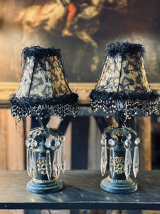 Vintage French Spelter & Brass Lamps