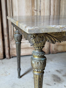 Vintage Spanish Brass & Marble Coffee Table