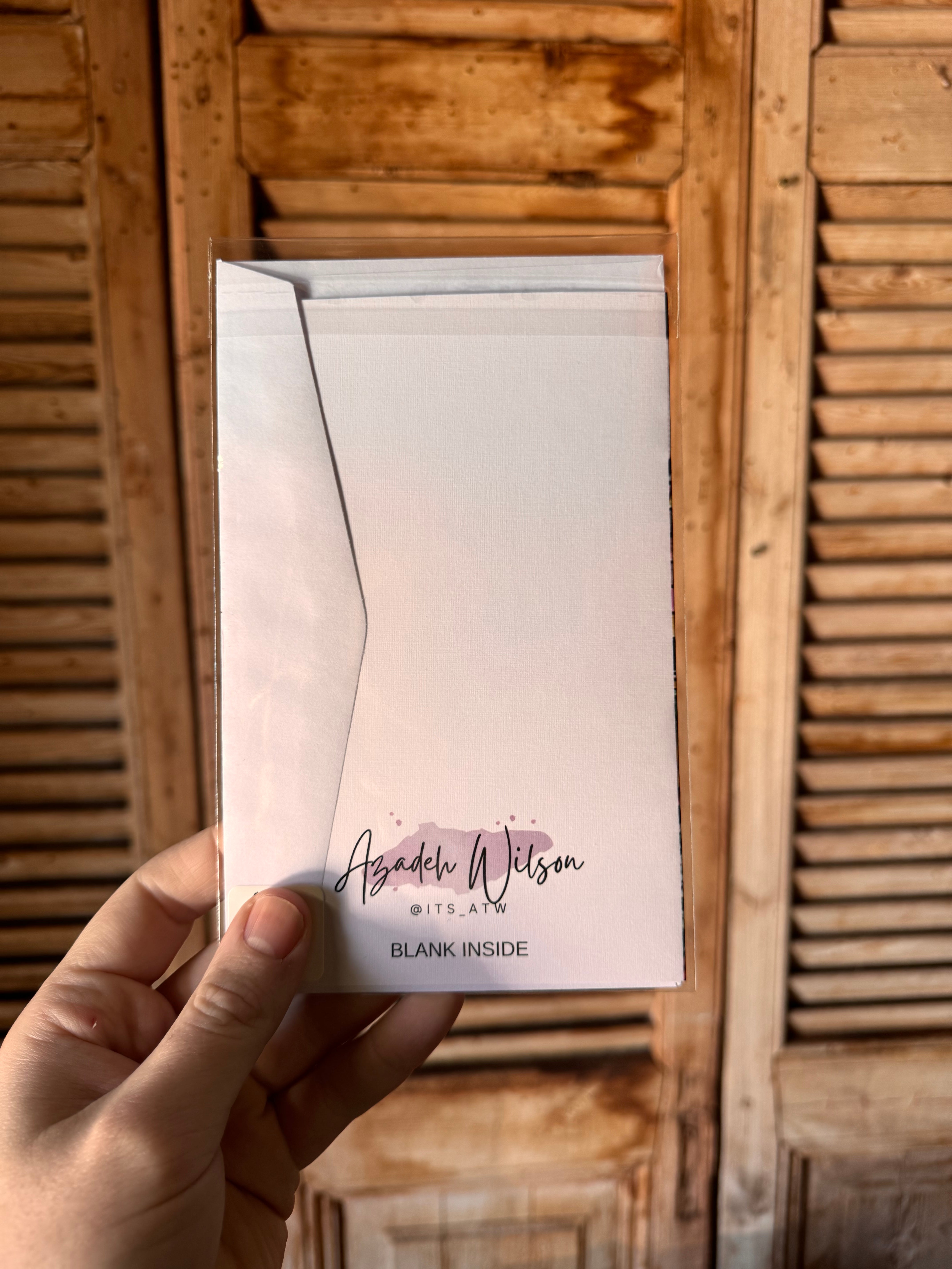 Blank Card with Original Art Print by Azadeh Wilson