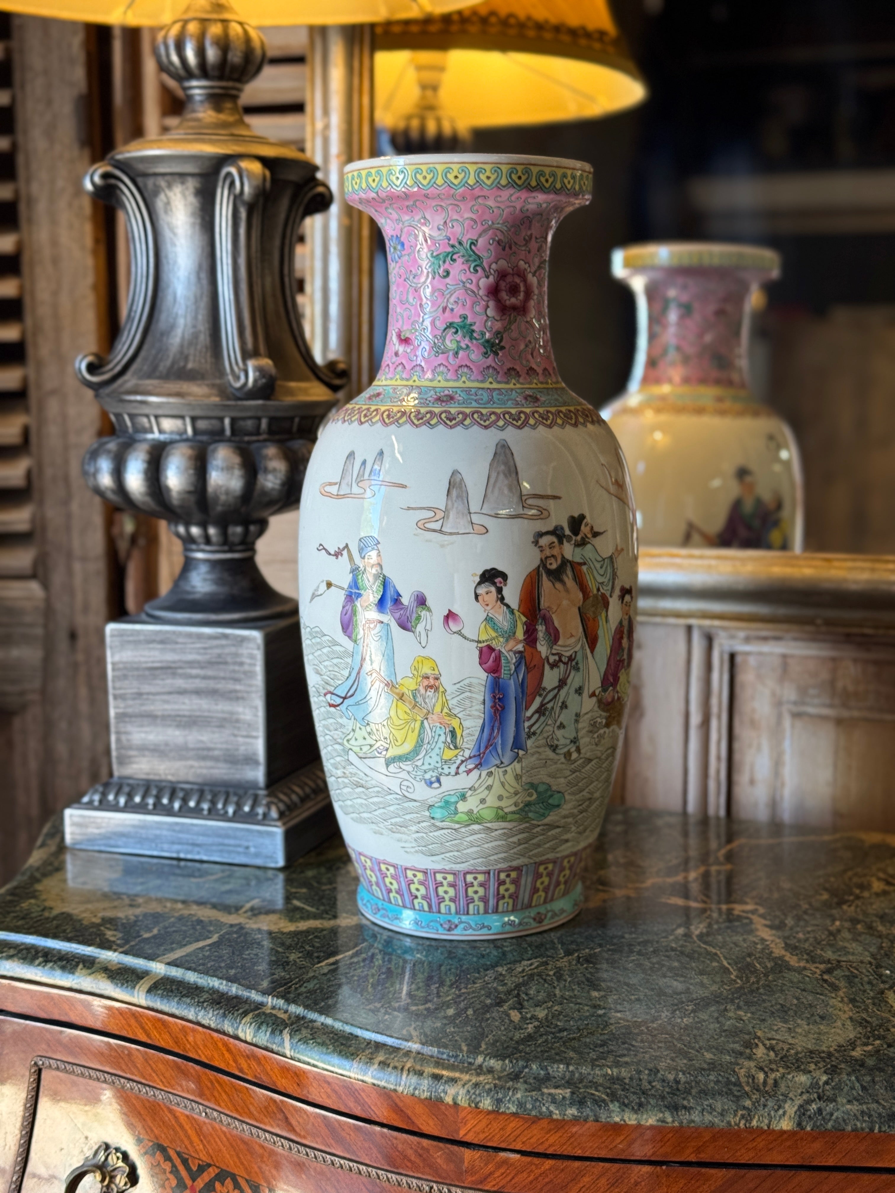 Vintage Chinese Famille Rose Porcelain Vase