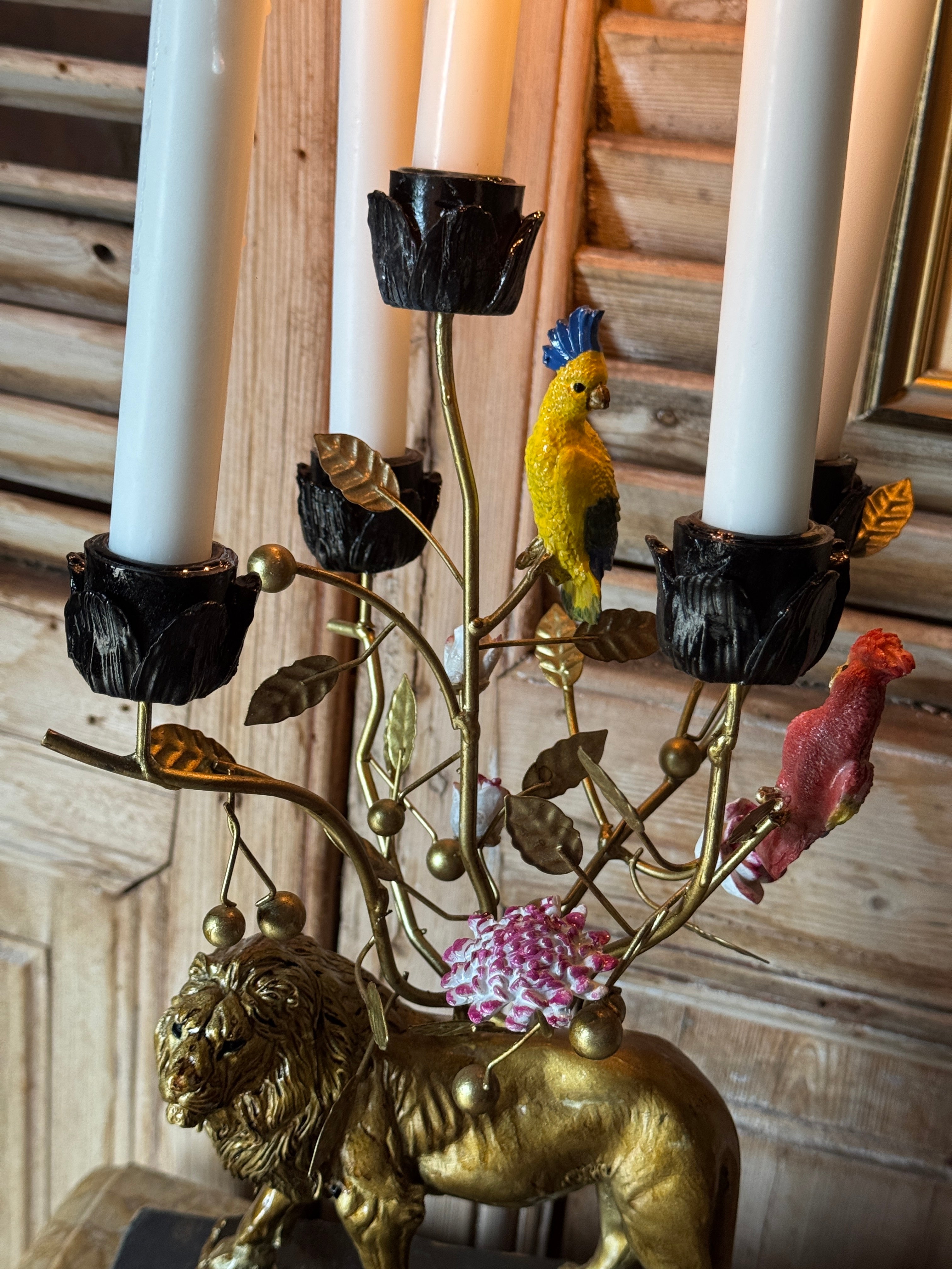 Lion & Parrot Candelabra – Five Arm