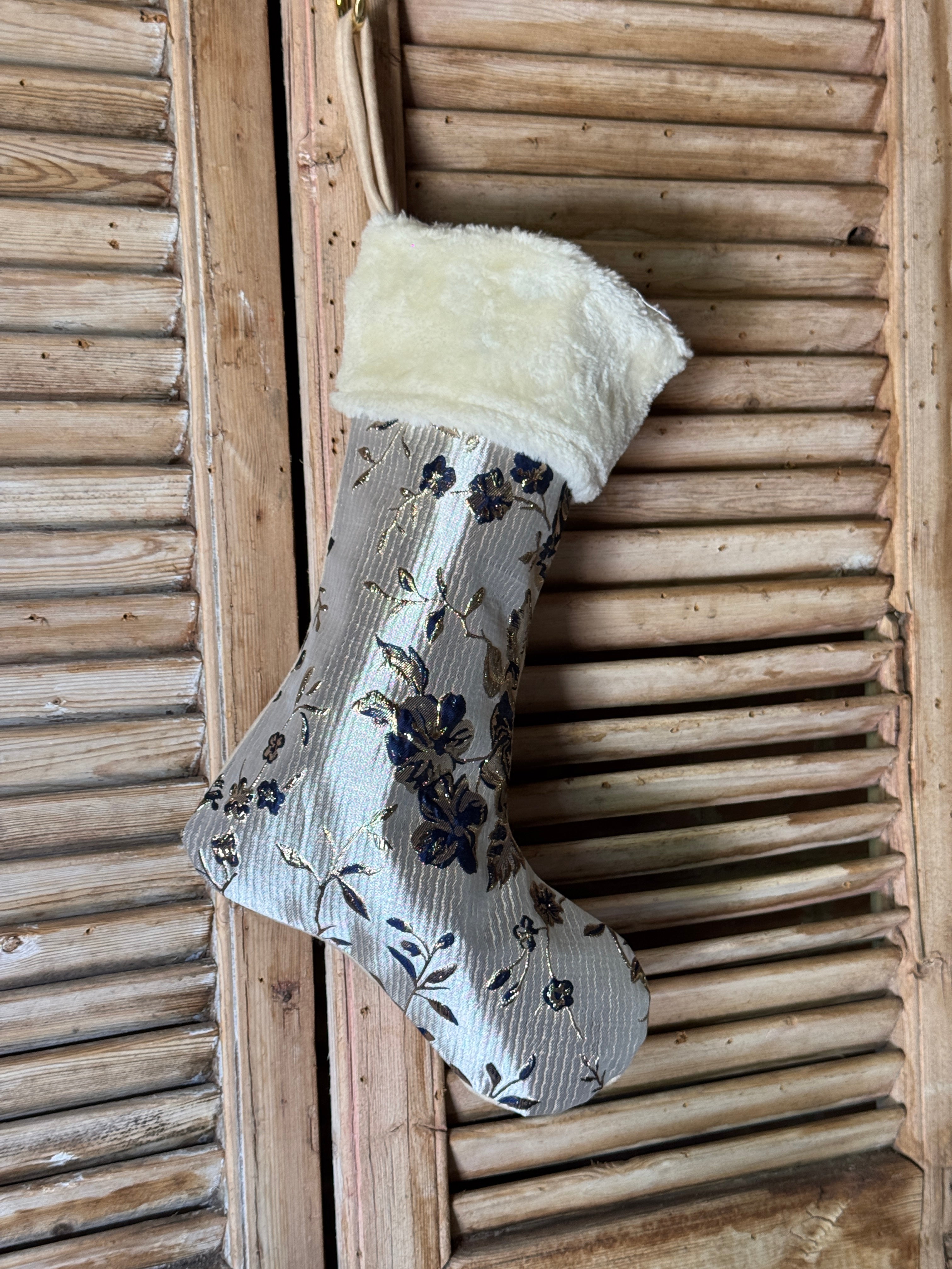 Floral Jacquard Christmas Stocking