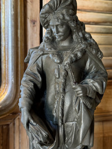 Vintage Spelter Figure of Rembrandt on Turned Timber Base
