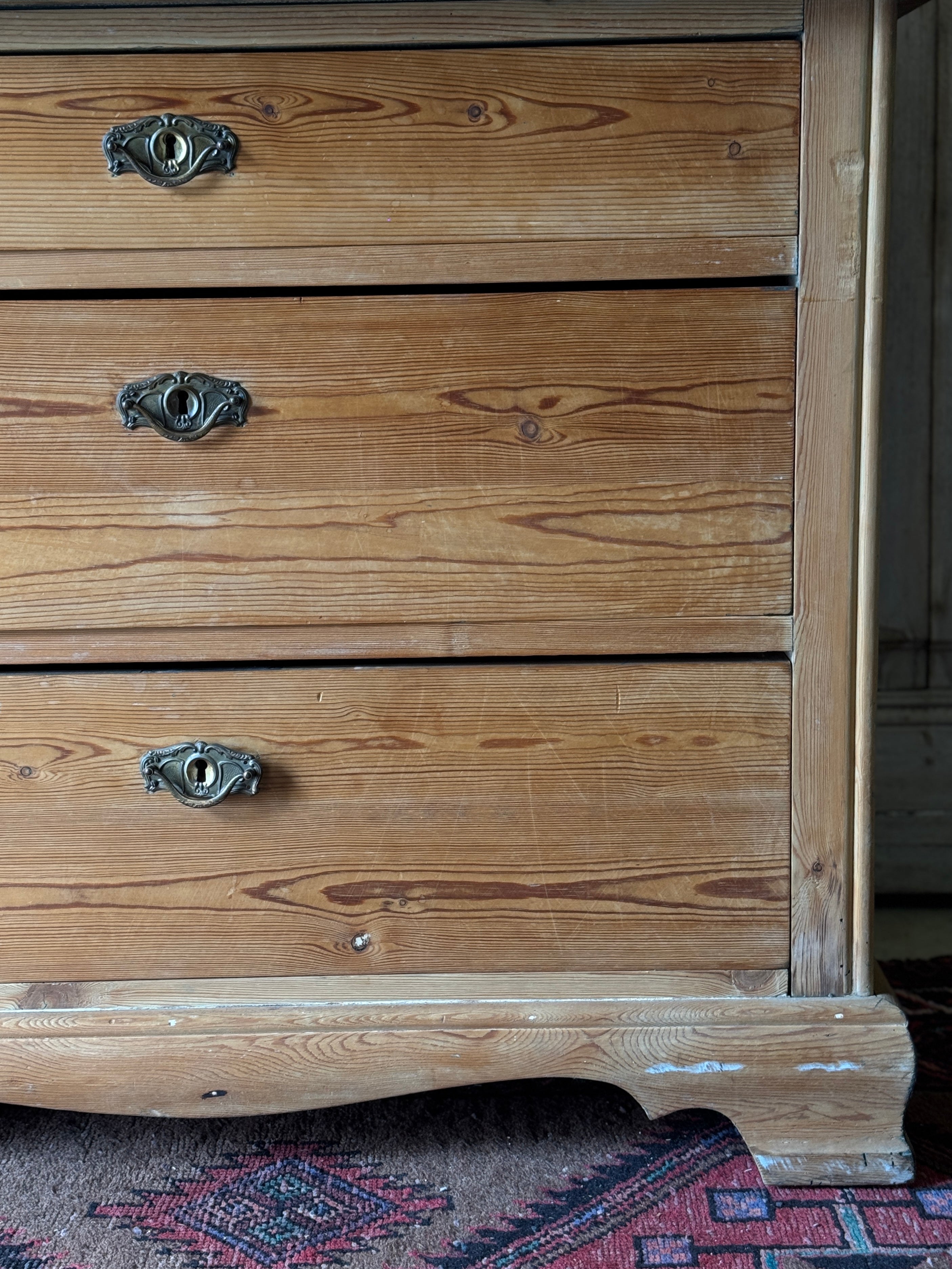 Antique Baltic Pine Marble-Top Dresser – 19th Century