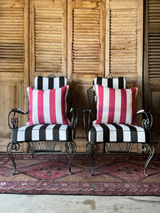 Red & White Striped Outdoor Cushions