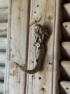 Mermaid Wall Hook - Aged Gold