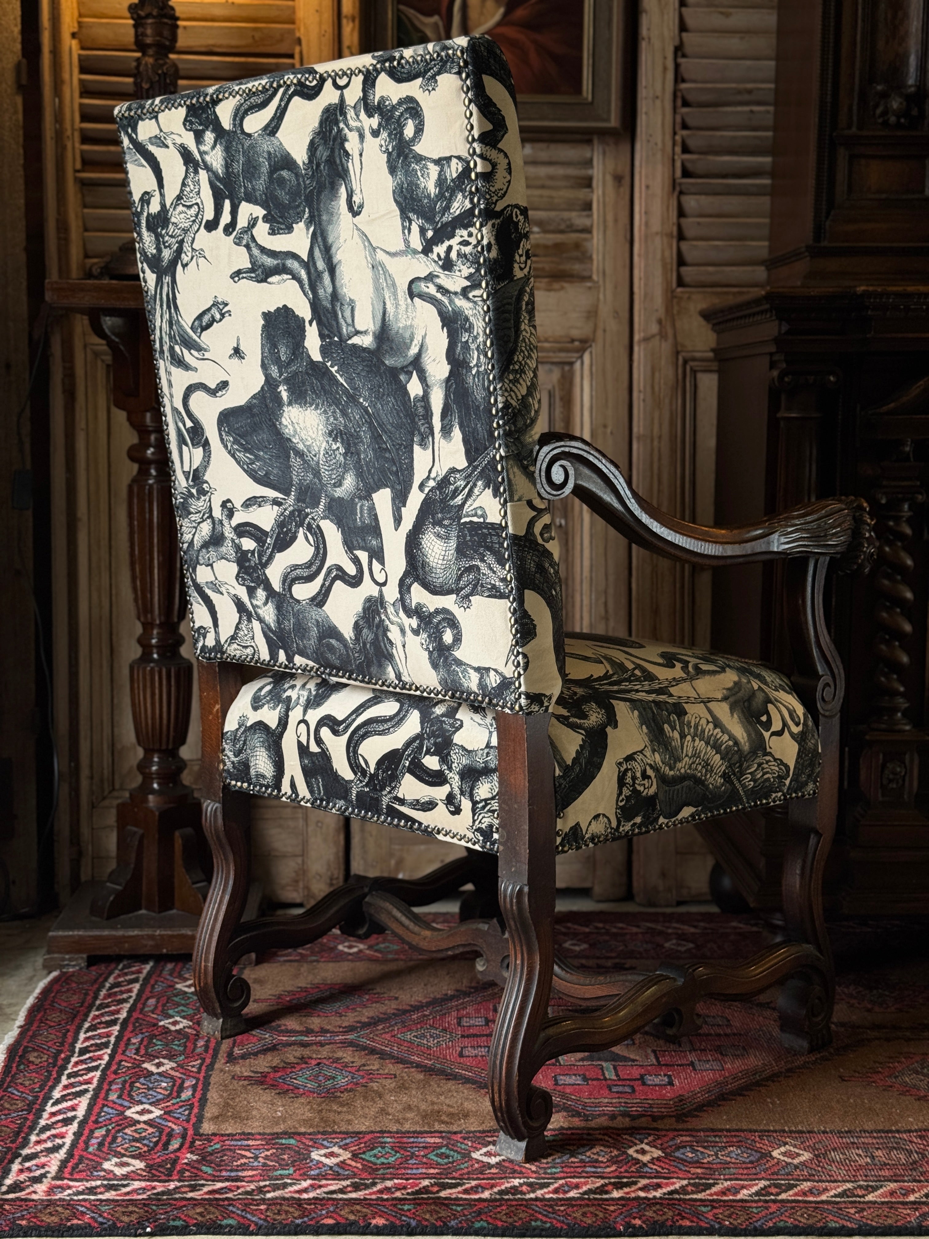 Antique 19th Century Newly Upholstered Armchair