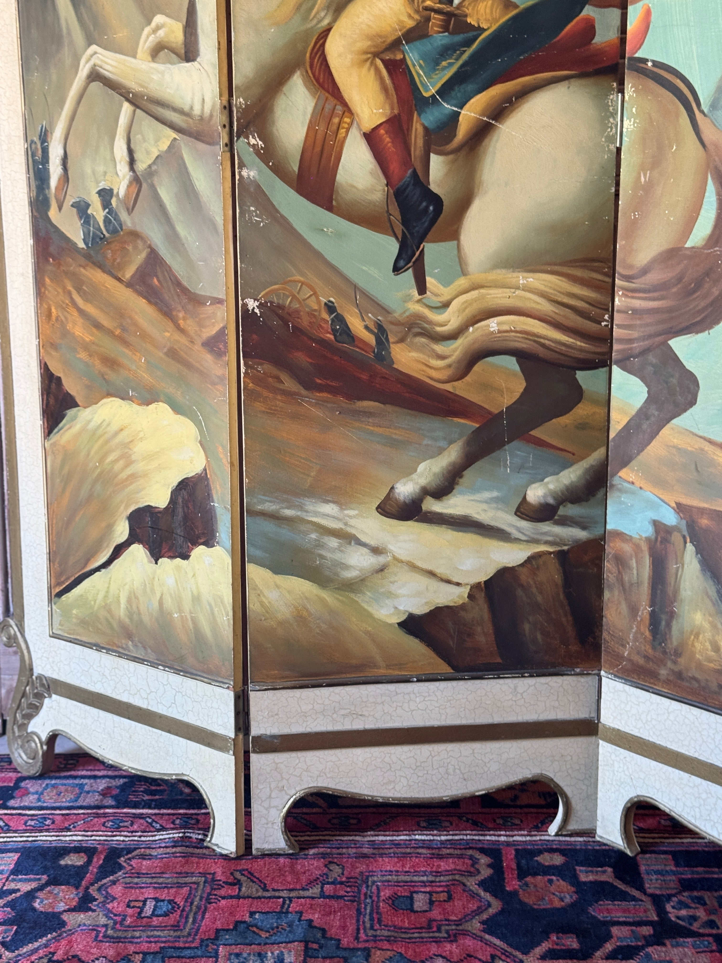 Vintage Hand Painted Napoleon Screen