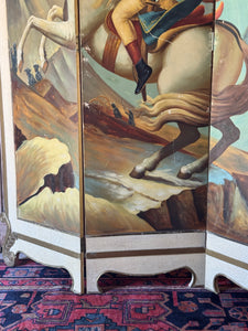 Vintage Hand Painted Napoleon Screen