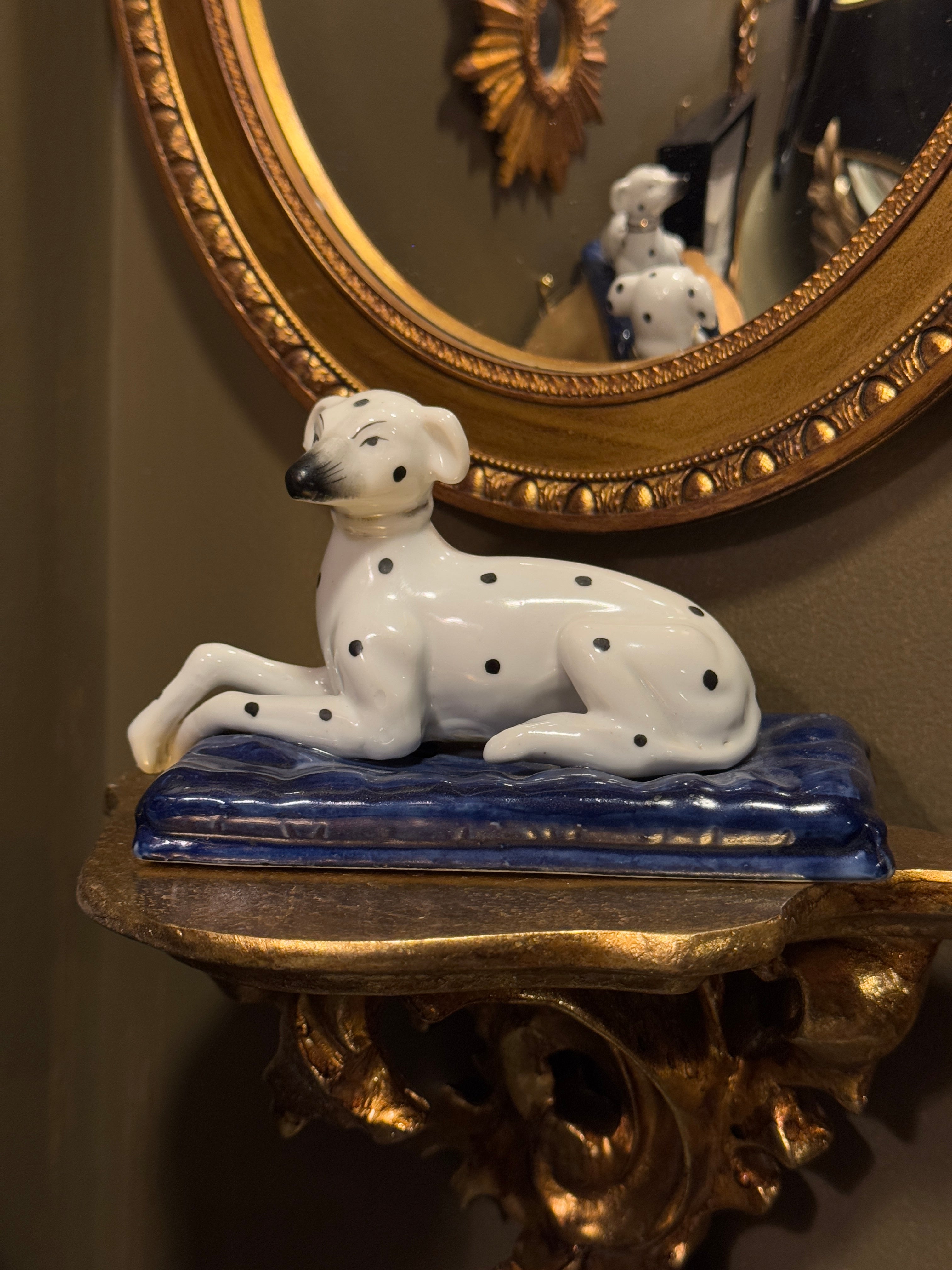 Pair of Vintage Staffordshire Dalmatian Figures - Blue