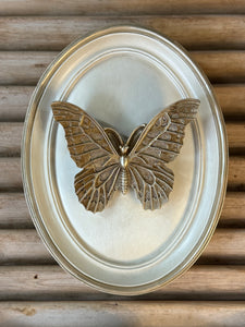 Cream & Gold Butterfly Wall Plaque