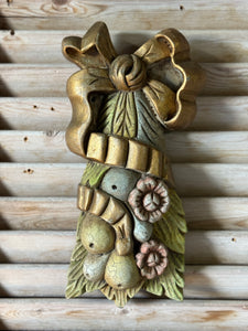 Vintage Pair of Handcarved Timber Wall Plaques