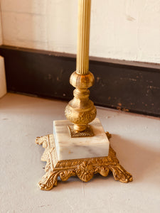 Vintage Brass & Marble Floor Lamp