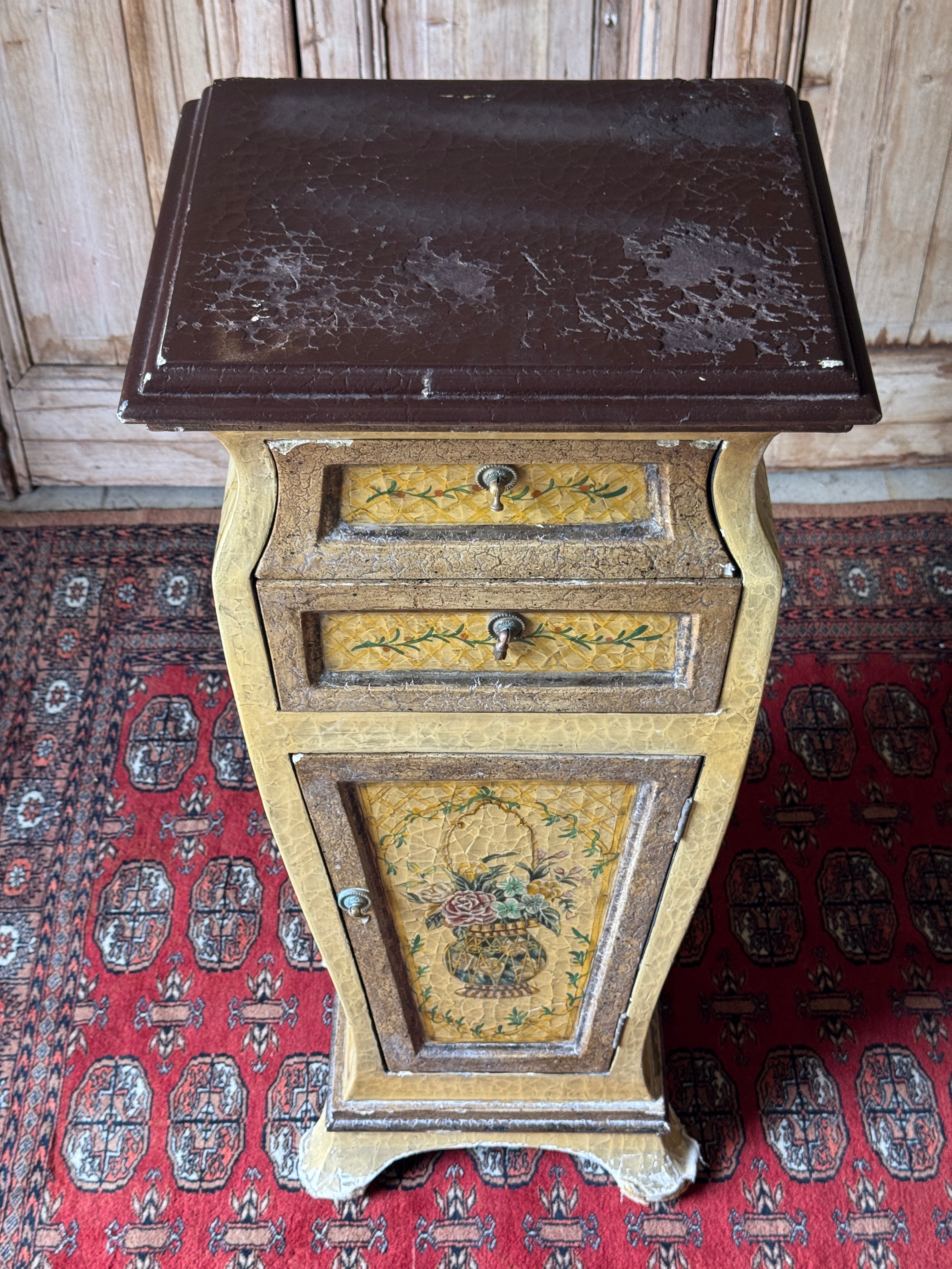 Vintage Handpainted Continental Cabinet