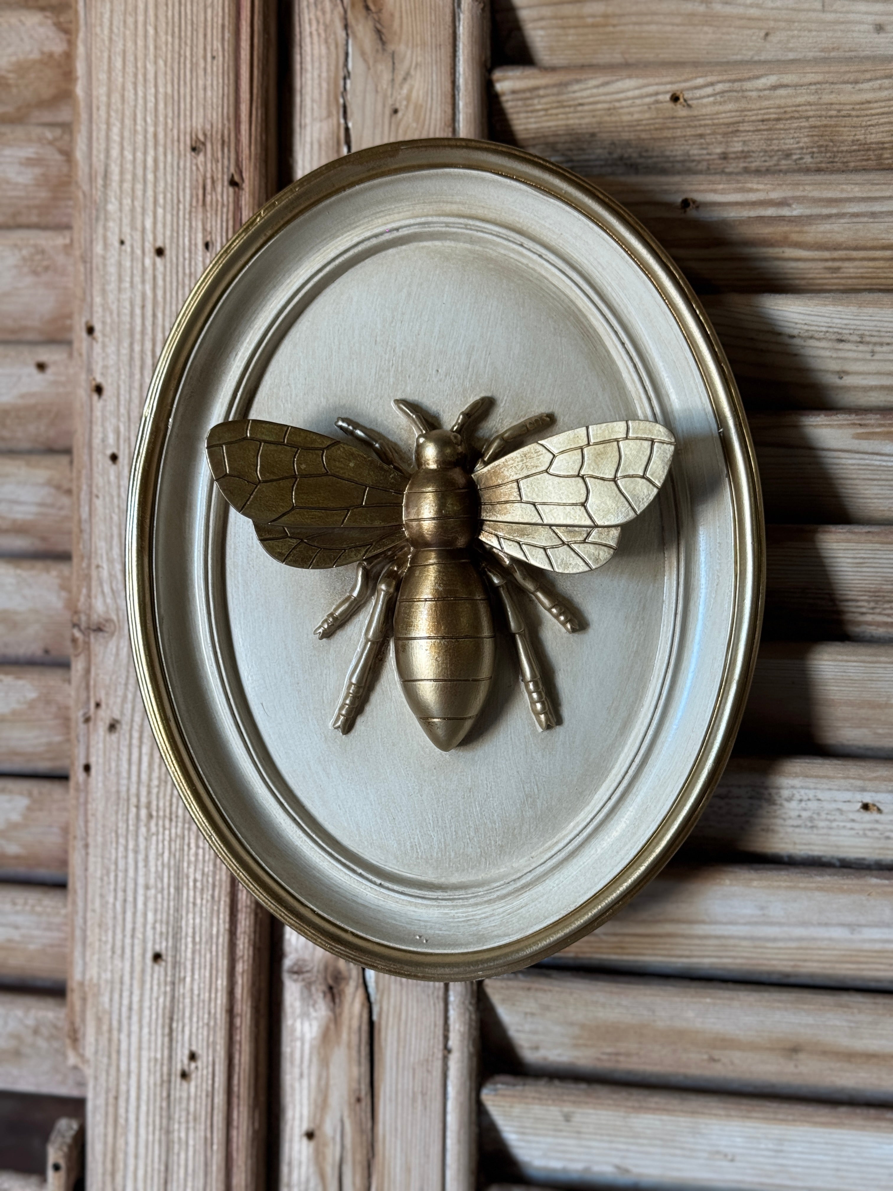 Cream & Gold Bee Wall Plaque